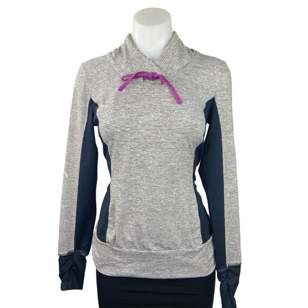 Kiwi Kate Gray Long Sleeve Thumbholes Activewear Athletic Pullover Top Size S